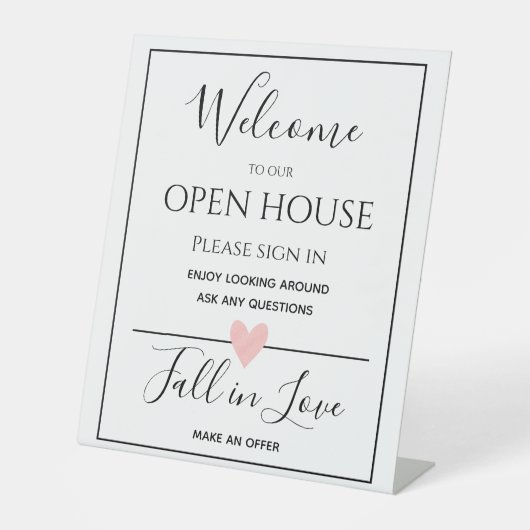 Open House Real Estate Sign Reclamebord Met Voetstuk (Voorkant)