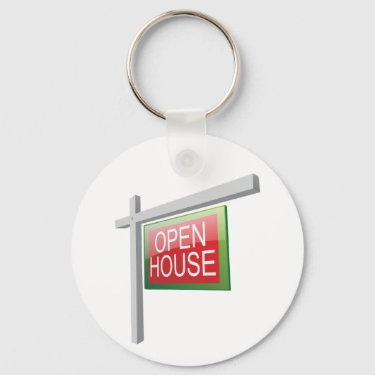 Open House Real Estate Sign Sleutelhanger (Voorkant)