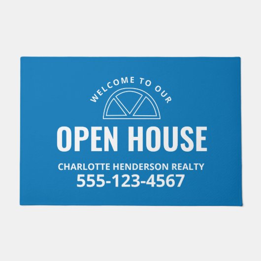 Open House Real Estate Welcome Porch Sign Deurmat (Voorkant)