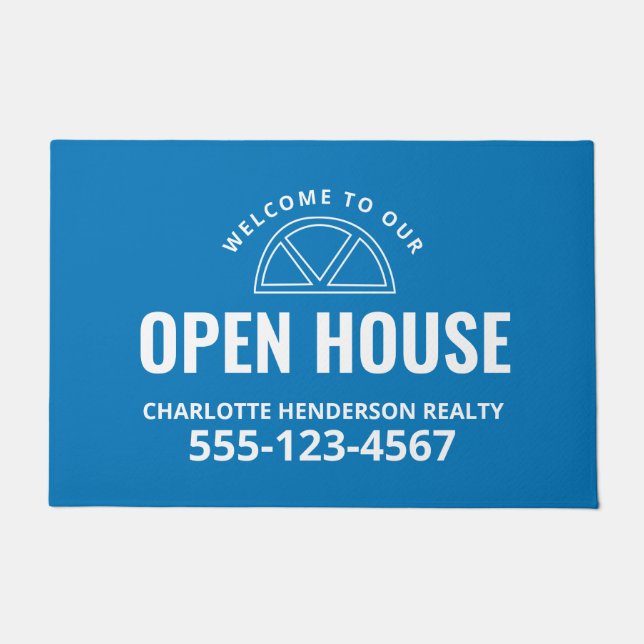 Open House Real Estate Welcome Porch Sign Deurmat (Voorkant)