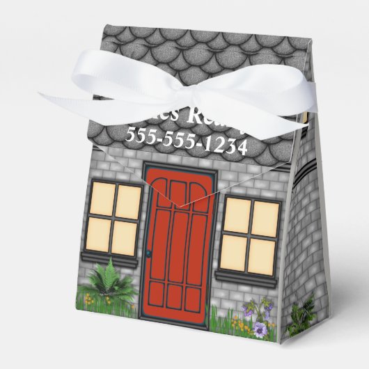 Open House Realty Company House Pinch Box Favors Bedankdoosjes (Voorkant Zijde)