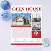 Open House Red Real Estate Flyer (Enkel)
