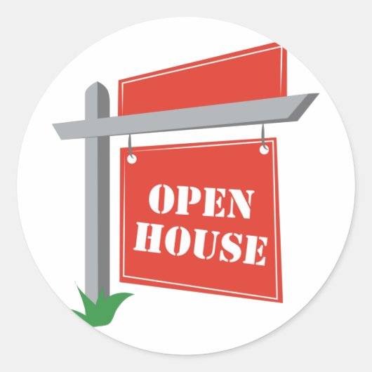 Open House Ronde Sticker (Voorkant)