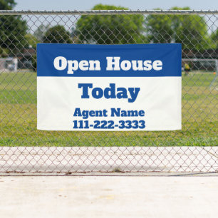 Open House Today Blue and White Real Estate Agent Spandoek