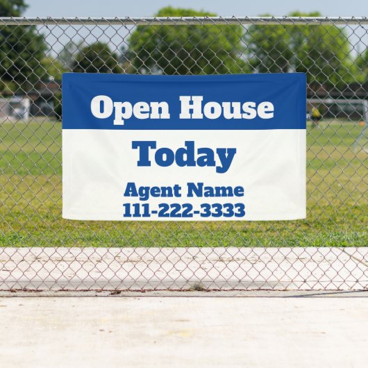 Open House Today Blue and White Real Estate Agent Spandoek (Insitu)