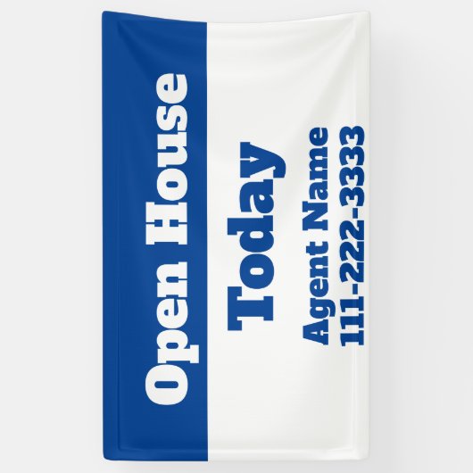 Open House Today Blue and White Real Estate Agent Spandoek (Verticaal)