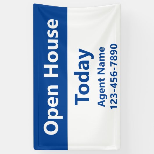Open House Today Blue White Real Estate Agent Name Spandoek (Verticaal)