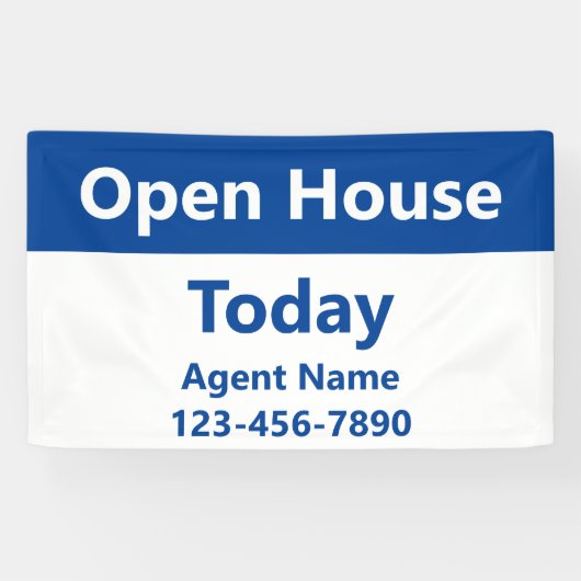 Open House Today Blue White Real Estate Agent Name Spandoek (Horizontaal)