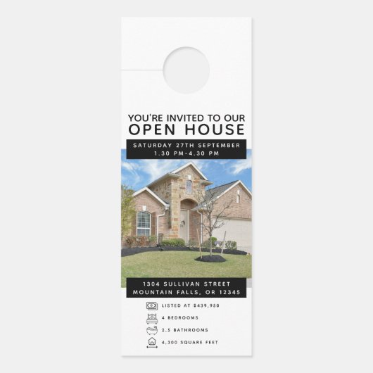 Open House voor de verkoop van onroerend goed Deurhanger (Voorkant)