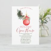 Open House voor kerstbal boomvertakking Kaart (Staand voorkant)