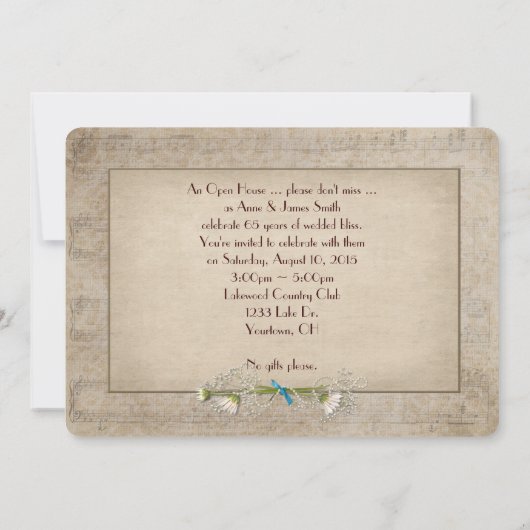Open Huis 65e trouwdag Kaart (Achterkant)