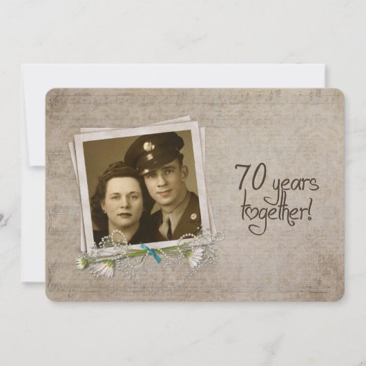 Open Huis 70-jarig Huwelijksjubileum Kaart (Voorkant)