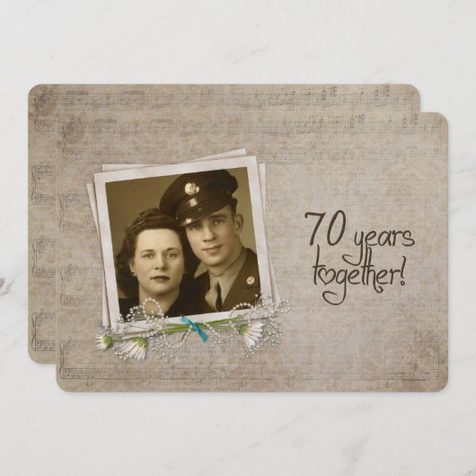 Open Huis 70-jarig Huwelijksjubileum Kaart (Voorkant / Achterkant)