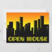 Open huis aankondiging : Cityscape zonsondergang (Voorkant)