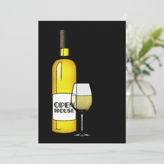Open huis aankondiging : Halftone wijn (Staand voorkant)