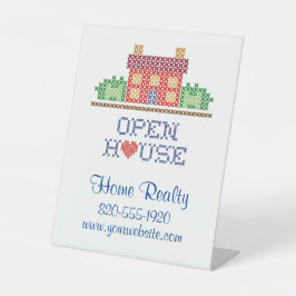 Open huis aanpassen reclamebord met voetstuk