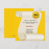 Open Huis Afstuderen (Geel) Aankondiging (Voorkant / Achterkant)