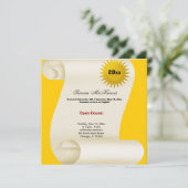 Open Huis Afstuderen (Geel) Aankondiging (Staand voorkant)