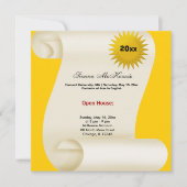 Open Huis Afstuderen (Geel) Aankondiging (Voorkant)