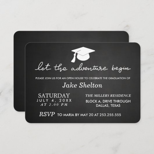 Open huis Afstuderen laat het avontuur beginnen Kaart (Voorkant / Achterkant)