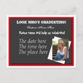 Open huis afstuderen uitnodiging briefkaart (Voorkant)