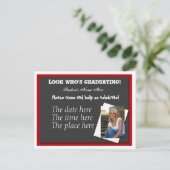 Open huis afstuderen uitnodiging briefkaart (Staand voorkant)