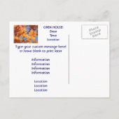 OPEN HUIS! ansichtkaarten Uitnodigingen Evenemente (Achterkant)