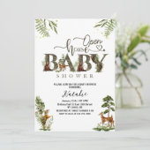 Open huis bos baby shower kaart (Staand voorkant)