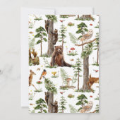 Open Huis Bosdieren baby shower Kaart (Achterkant)
