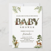 open huis bosdieren baby shower kaart (Voorkant)