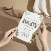 open huis bosdieren baby shower kaart