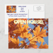 OPEN HUIS! briefkaarten Uitnodigingen najaar (Voorkant / Achterkant)