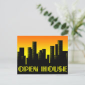 Open huis : Cityscape Sunrise Briefkaart (Staand voorkant)