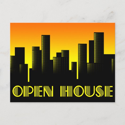 Open huis : Cityscape Sunrise Briefkaart (Voorkant)