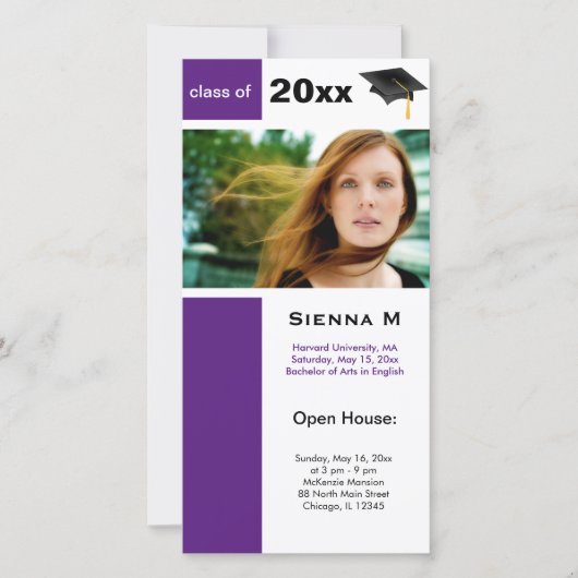 Open Huis Diploma-uitreiking (Donker Orkidee) (Voorkant)