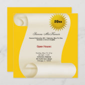 Open Huis Diploma-uitreiking (Geel) Aankondiging (Voorkant / Achterkant)