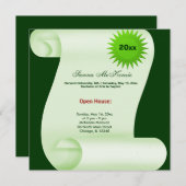 Open Huis Diploma-uitreiking (Groen) Aankondiging (Voorkant / Achterkant)