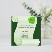 Open Huis Diploma-uitreiking (Groen) Aankondiging (Staand voorkant)