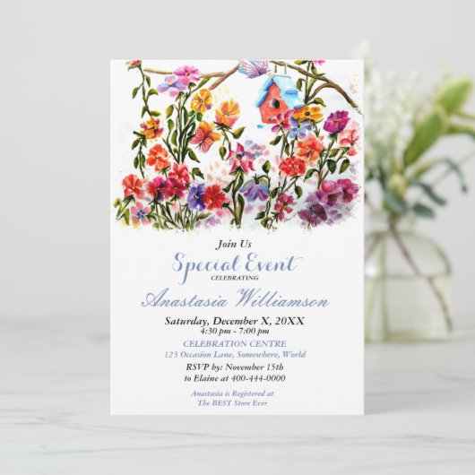 OPEN HUIS FEEST EVENT UITNODIGEN KAART (Staand voorkant)