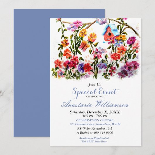 OPEN HUIS FEEST EVENT UITNODIGEN KAART (Voorkant / Achterkant)