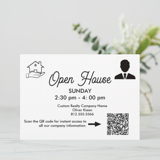 Open Huis Foto Pijl Vastgoed Tuin Save The Date (Staand voorkant)