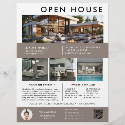 Open Huis Foto QR voor Vastgoed Flyer (Voorkant)