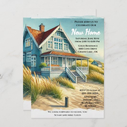 Open huis / Housewarming Party Uitnodiging (Voorkant / Achterkant)