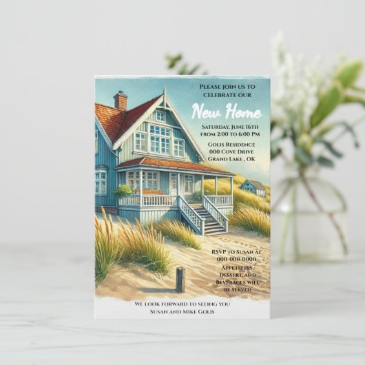 Open huis / Housewarming Party  Uitnodiging (Staand voorkant)