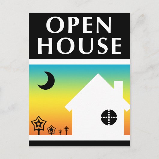 Open huis / Housewarming : pop vormen Briefkaart (Voorkant)