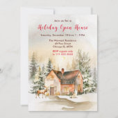 Open huis in wintervakantiehuisje kaart (Voorkant)
