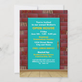 OPEN HUIS - INVITATIE - Aqua Door - Brick Wall Kaart (Achterkant)
