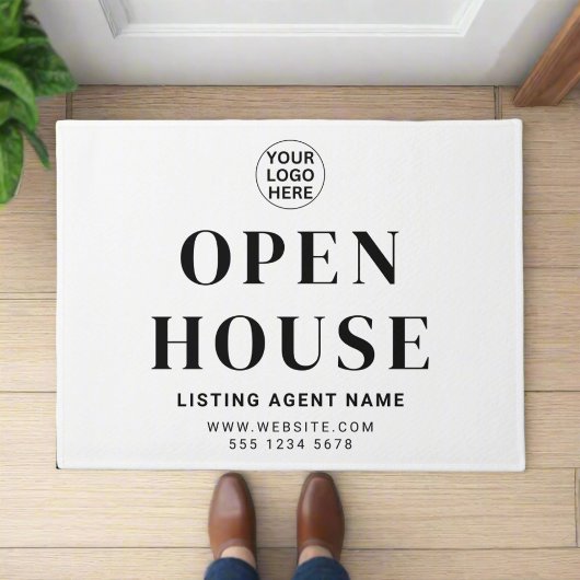 Open Huis L Onroerend Goed Zwart & Wit Welkom Deurmat