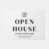 Open Huis L Onroerend Goed Zwart & Wit Welkom Deurmat (Voorkant)