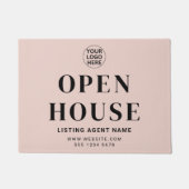 Open huis L Real Estate Blush Pink Welkom Deurmat (Voorkant)